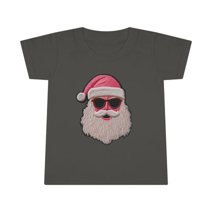 Cool Santa Patch, Pink Christmas Design, Trendy Holiday Emblem - Toddler T-shirt