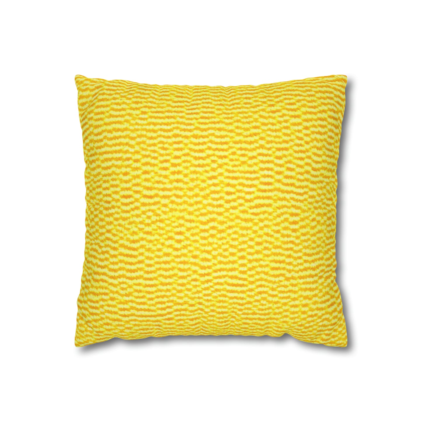 Sunshine Yellow Lemon: tela alegre e inspirada en la mezclilla - Funda de almohada cuadrada de poliéster hilado 