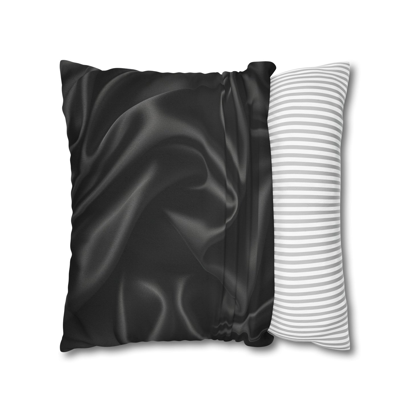 Black Silk, Spun Polyester Square Pillowcase