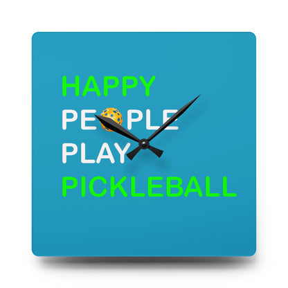 Happy People Play Pickleball - Acrylic Wall Clock