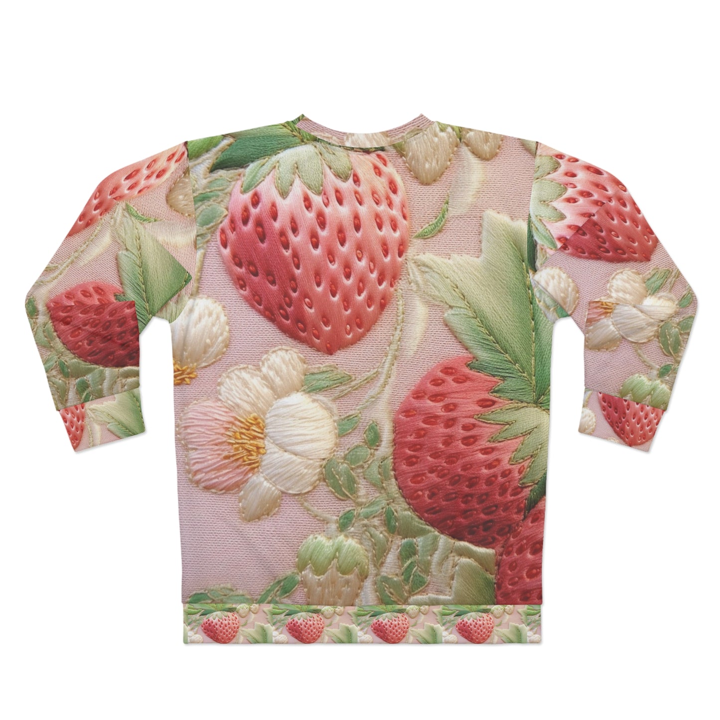 Fresas de frutos rojos - Fruta bordada - Diseño de alimentos para fiestas de cultivos saludables - Sudadera unisex (AOP) 