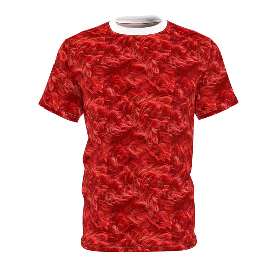 Fuzzy Infinity Shirt Red, Stylish Gift, Unisex Cut & Sew Tee (AOP)