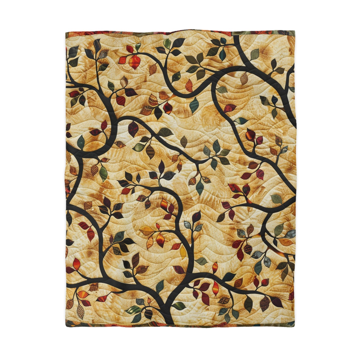 Boho Earthy Vines Graphic Quilt - Microfiber Duvet Cover