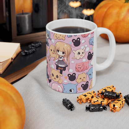 Kawaii Anime Girls: Cute and Adorable Manga Inspired Design - Ceramic Mug 11oz