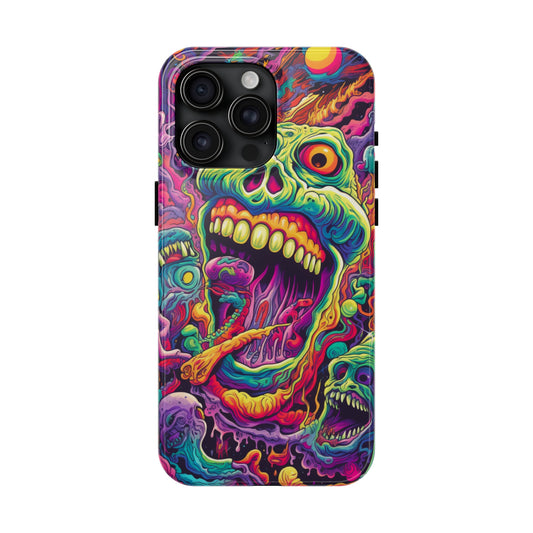 Super trippy and psychedelic Skull, Tough Phone Cases