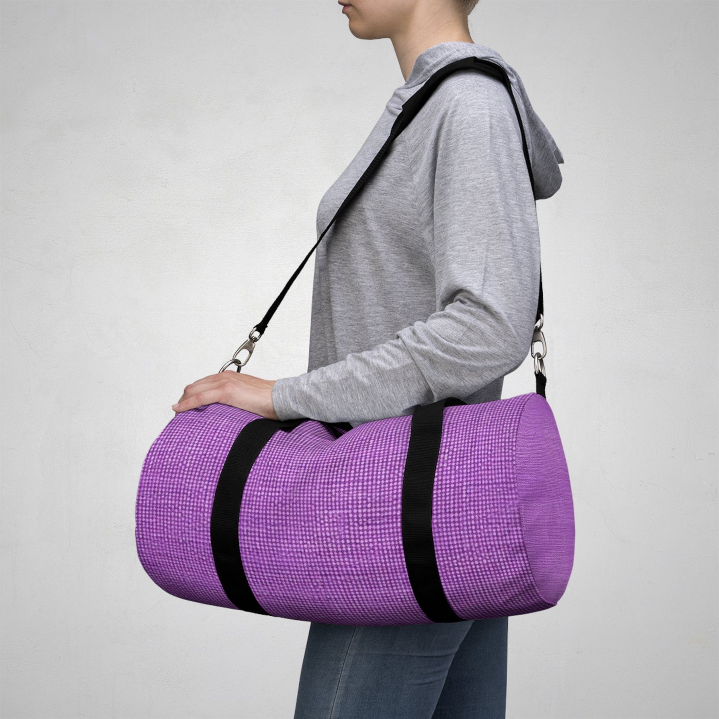 Hyper Iris Orchid Red: Denim-Inspired, Bold Style - Duffel Bag