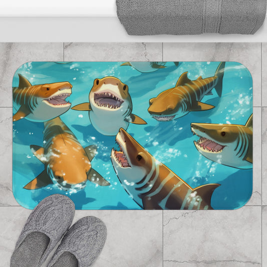 Tiger Shark: Ocean Marine Wildlife - Underwater - Bath Mat