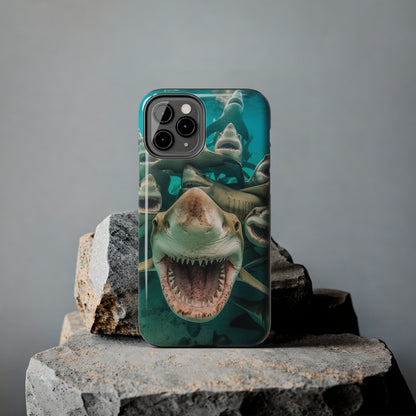 Laughing Lemon Sharks: Joyful Sea Jaws Ocean Deep - Tough Phone Cases