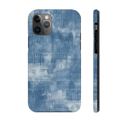 Faded Blue Washed-Out: Denim-Inspired, Style Fabric - Tough Phone Cases