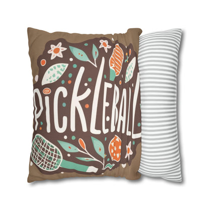 Pickleball Boho Graphic - Sport Gift - Spun Polyester Square Pillow Case