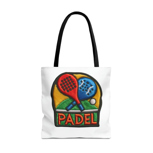 Padel Chenille Patch, Faux Graphic- Tote Bag (AOP)