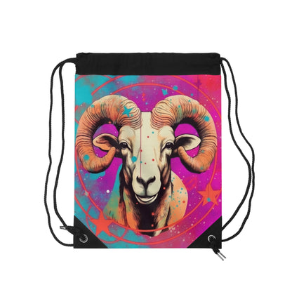 Constelación de Aries del arte pop - Símbolo vibrante del carnero del zodíaco - Mochila saco