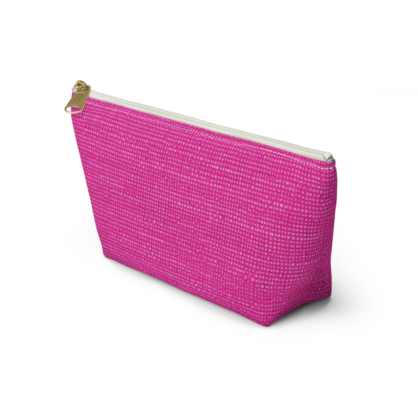 Hot Neon Pink Doll Like: Denim-Inspired, Bold & Bright Fabric - Accessory Pouch w T-bottom