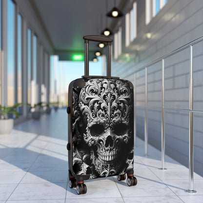 Obsidian Trek: Black Gothic, Skull Embossed, Suitcase