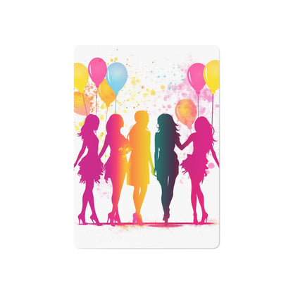 Bachelorette Party Sassy Vibrant Design, Bride Squad Theme, Colorful - Poker Cards