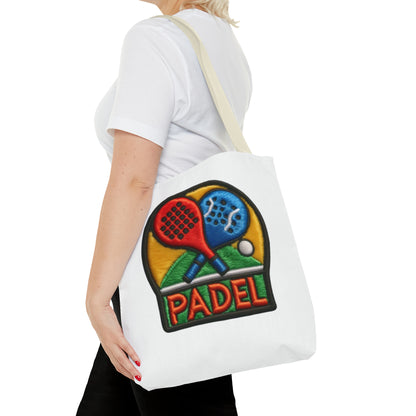 Padel Chenille Patch, Faux Graphic- Tote Bag (AOP)