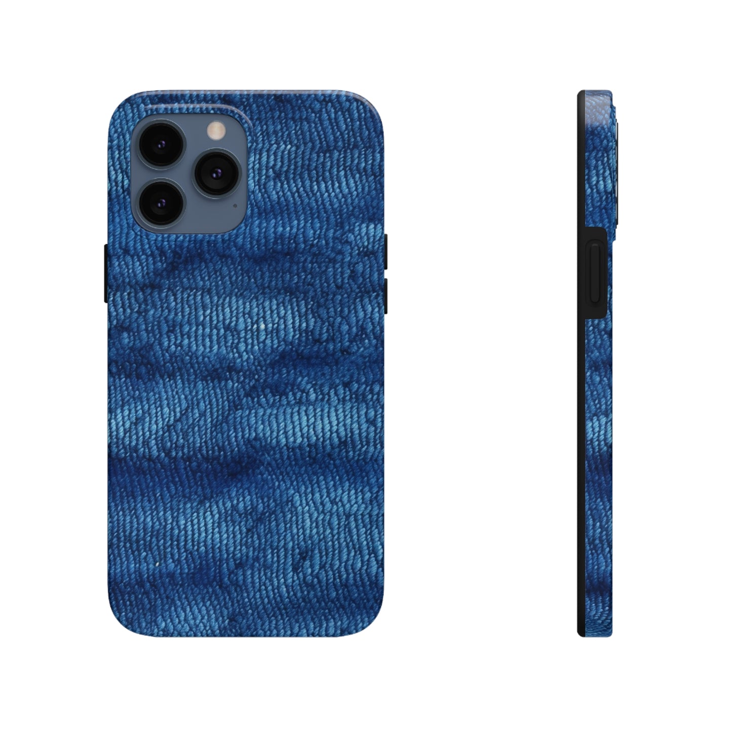 Blue Spectrum: Denim-Inspired Fabric Light to Dark - Tough Phone Cases