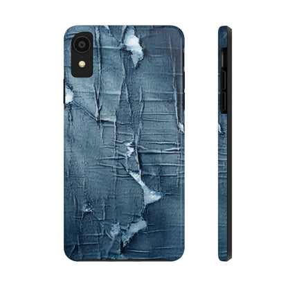 Distressed Blue Denim-Look: Edgy, Torn Fabric Design - Tough Phone Cases