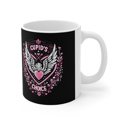 Cupids Choice Crest with Heart and Wings - Love and Romance Valentine Themed - Ceramic Mug 11oz