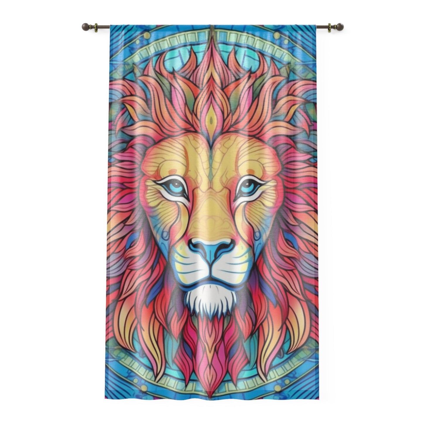 Astrological Leo - Cosmic Zodiac Constellation, Lion Symbol Art - Window Curtain