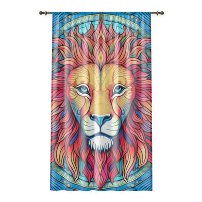 Astrological Leo - Cosmic Zodiac Constellation, Lion Symbol Art - Window Curtain