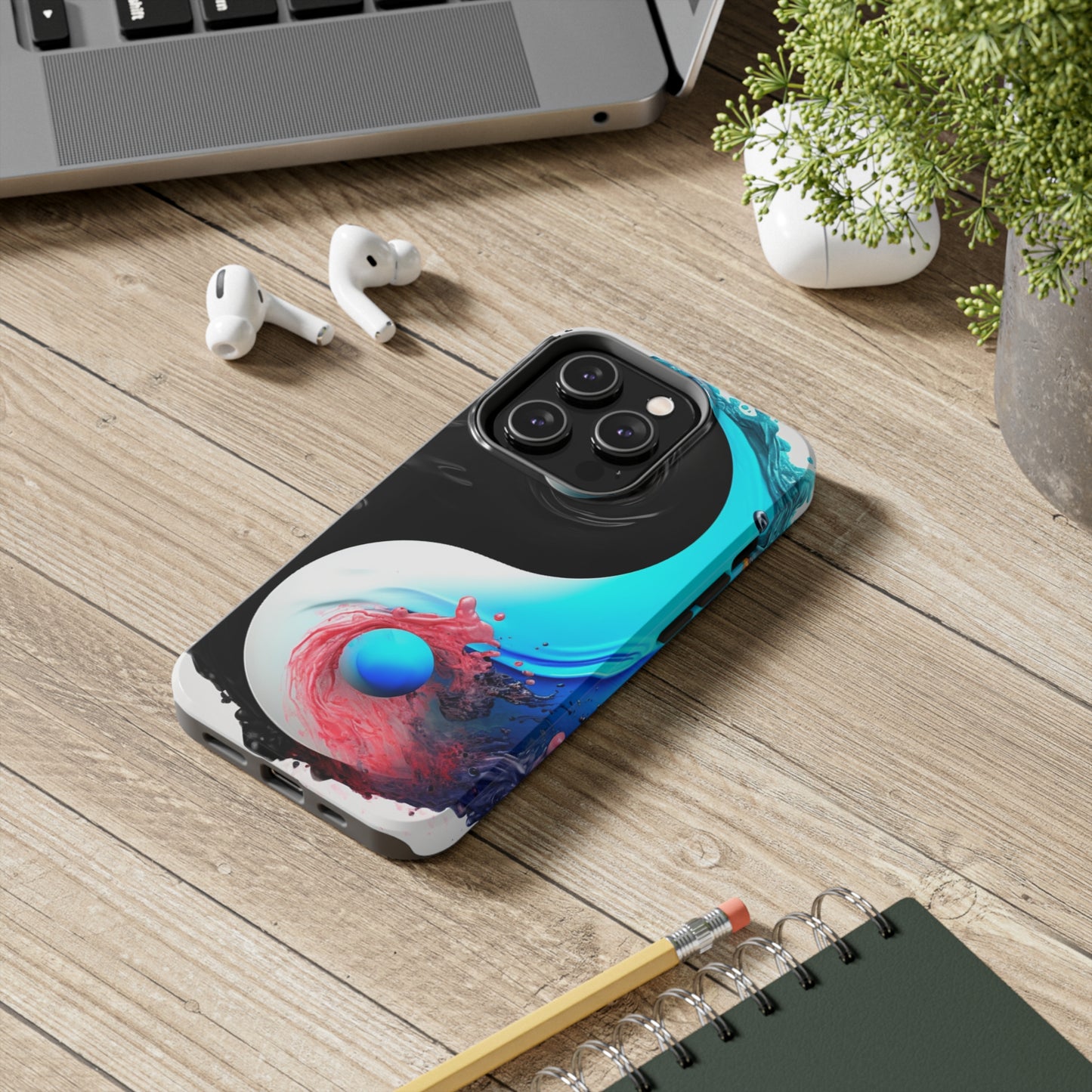 Yin Yang Symbol, Colorful Paint Style - Artistic Decor - Tough Phone Cases