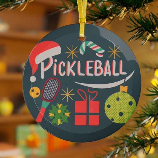 Regalo de Pickleball para Navidad - Paquetes de adornos de vidrio 