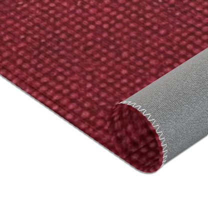 Seamless Texture - Maroon/Burgundy Denim-Inspired Fabric - Area Rugs