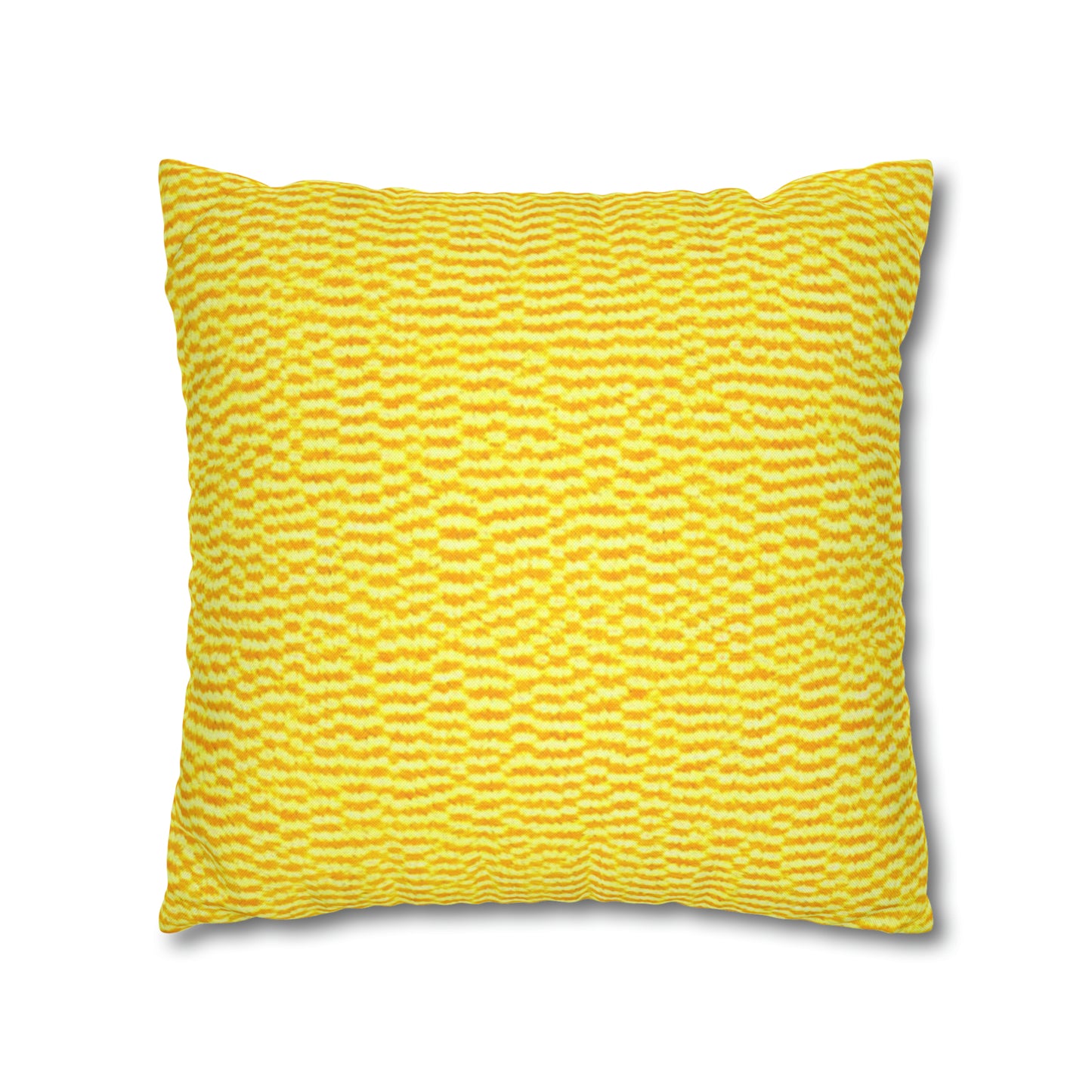 Sunshine Yellow Lemon: tela alegre e inspirada en la mezclilla - Funda de almohada cuadrada de poliéster hilado 