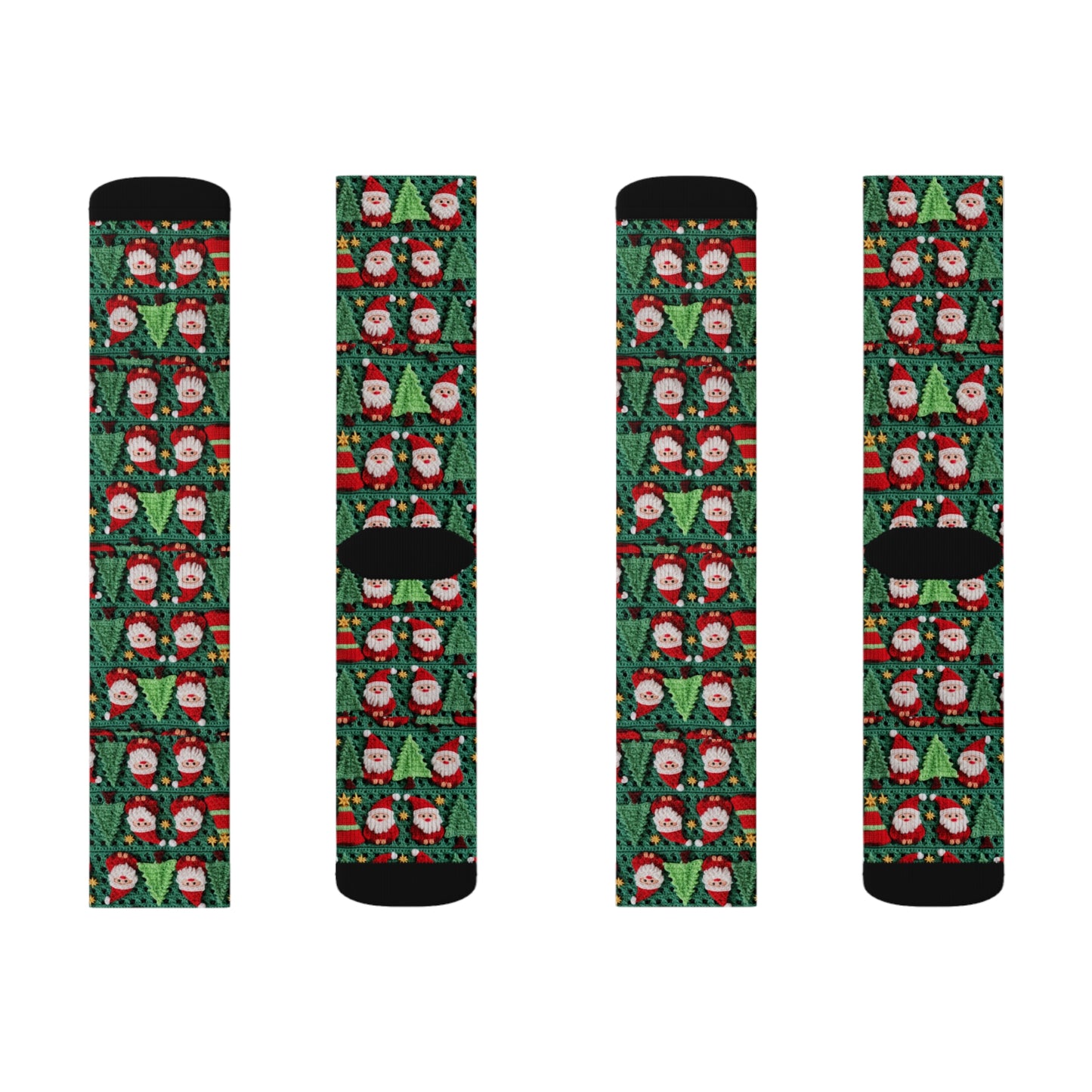Santa Claus Crochet Pattern, Christmas Design, Festive Holiday Decor, Father Christmas Motif. Perfect for Yuletide Celebration - Sublimation Socks