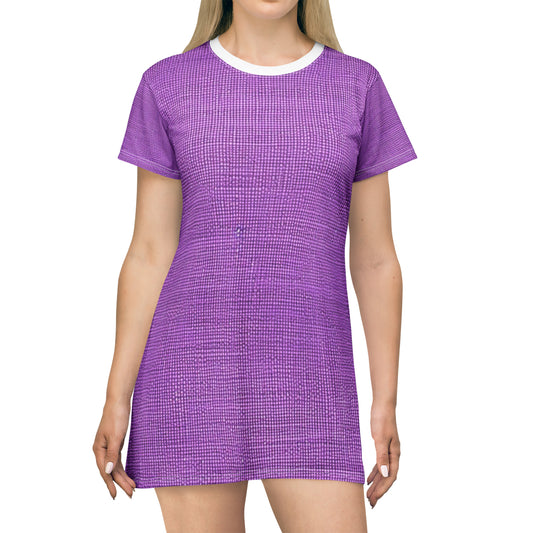 Hyper Iris Orchid Red: Denim-Inspired, Bold Style - T-Shirt Dress (AOP)