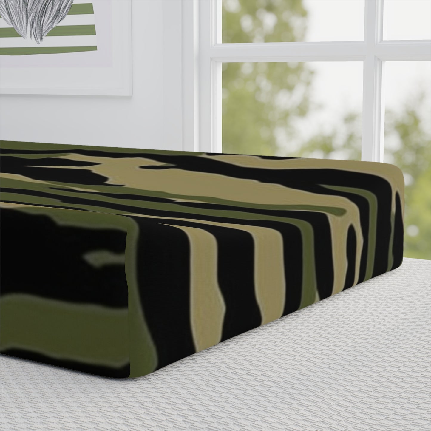 Tiger Stripe Camouflage: Military Style - Baby Changing Pad Cover