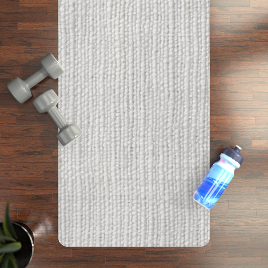 Chic White Denim-Style Fabric, Luxurious & Stylish Material - Rubber Yoga Mat