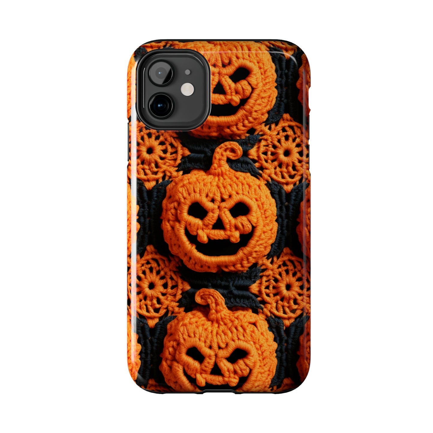 Halloween Crochet Pumpkin Scary Horror Festive Holiday Pattern - Tough Phone Cases