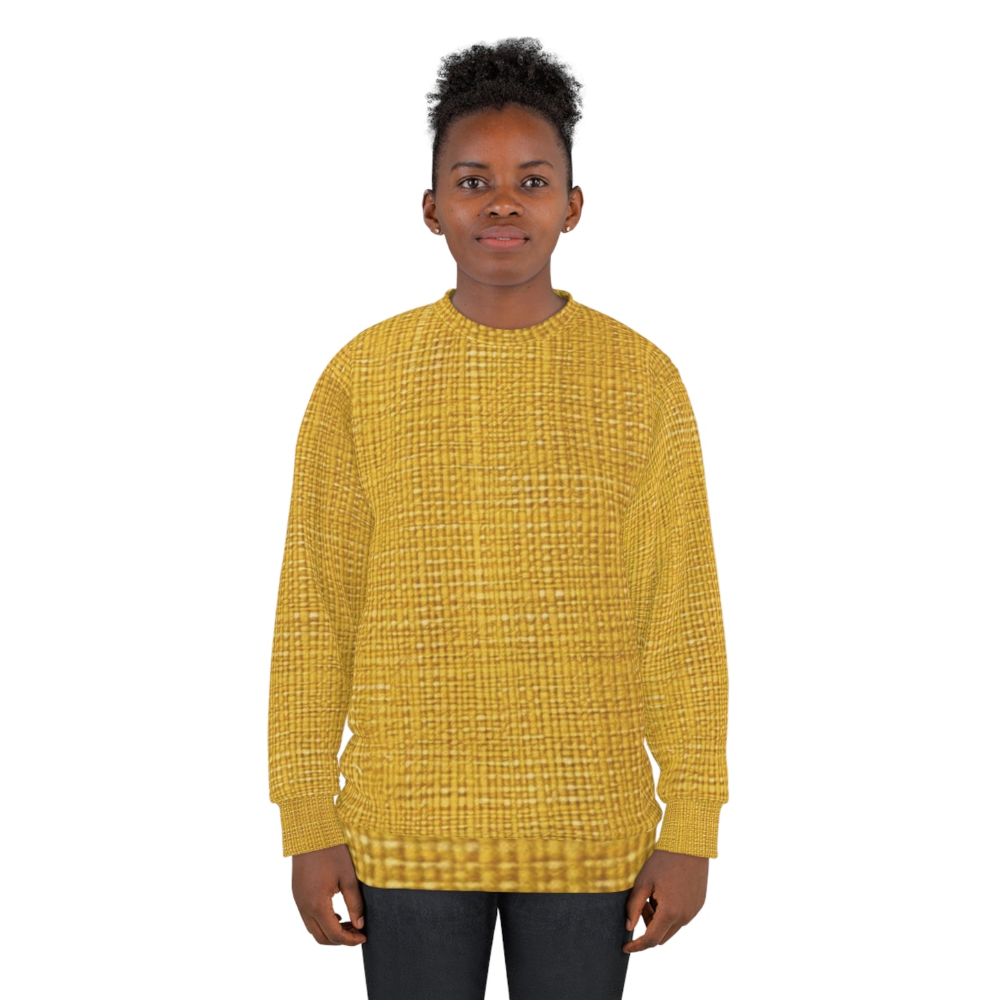 Radiant Sunny Yellow: tela de verano inspirada en la mezclilla - Sudadera unisex (AOP) 