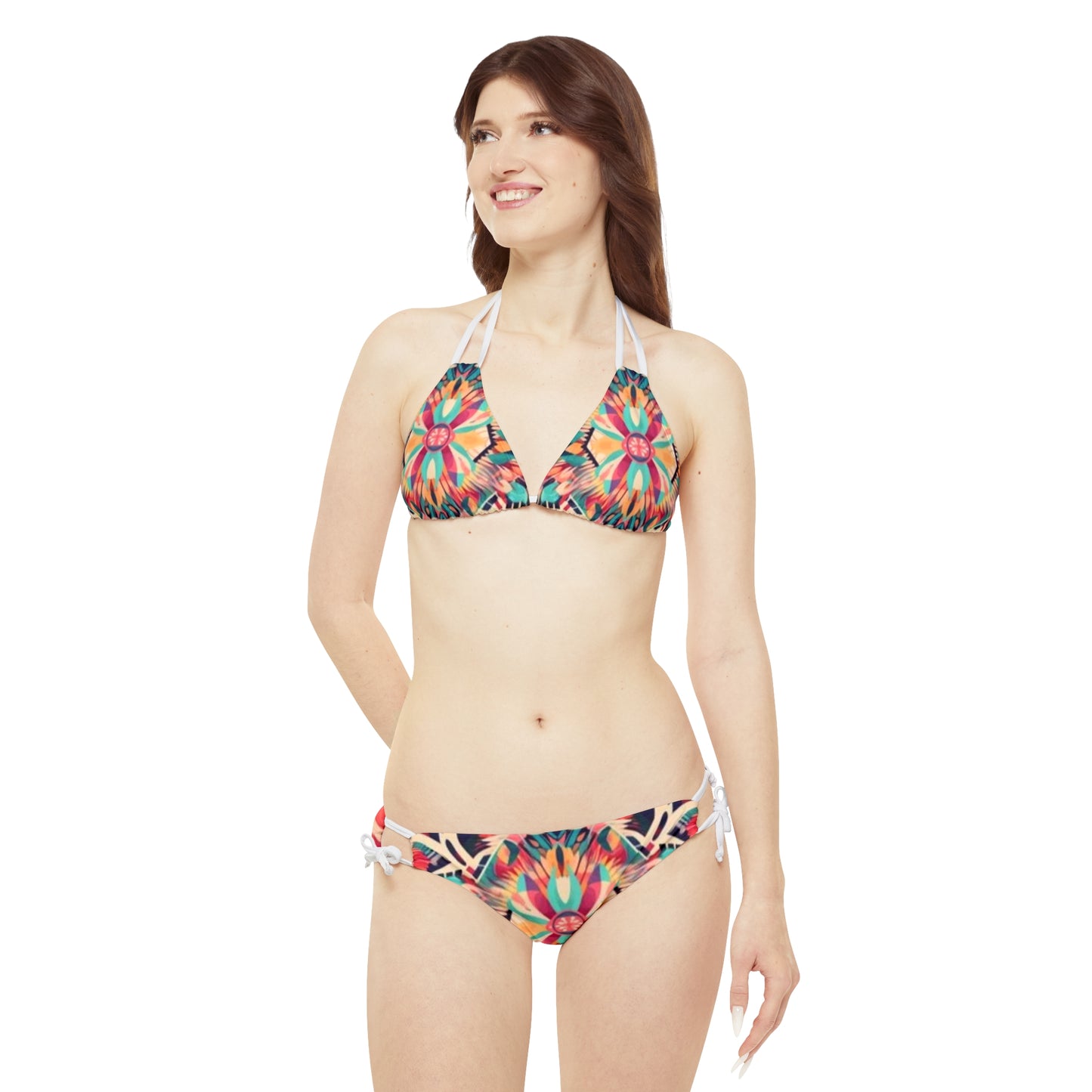 Boho Vibes: Handmade Summer Bohemian Print Pattern Artwork Strappy Bikini Set (AOP)