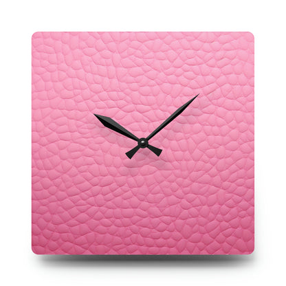 Pink Leather Design - Acrylic Wall Clock