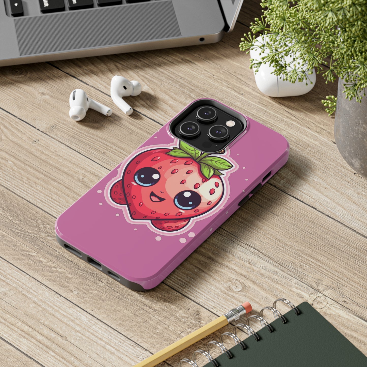 Kawaii Strawberry Adventure - Anime Classic Traditional Japanese Fruit - Otaku Artwork - Tough Phone Cases