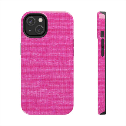 Hot Neon Pink Doll Like: Denim-Inspired, Bold & Bright Fabric - Tough Phone Cases