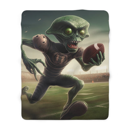 Alien Football Space Sport Game Stadium Athlete Galaxy Player - Sherpa Fleece Blanket