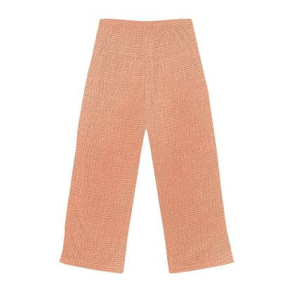 Melocotón rosa-naranja suave: tela exuberante inspirada en la mezclilla - Pantalones de pijama para mujer (AOP) 