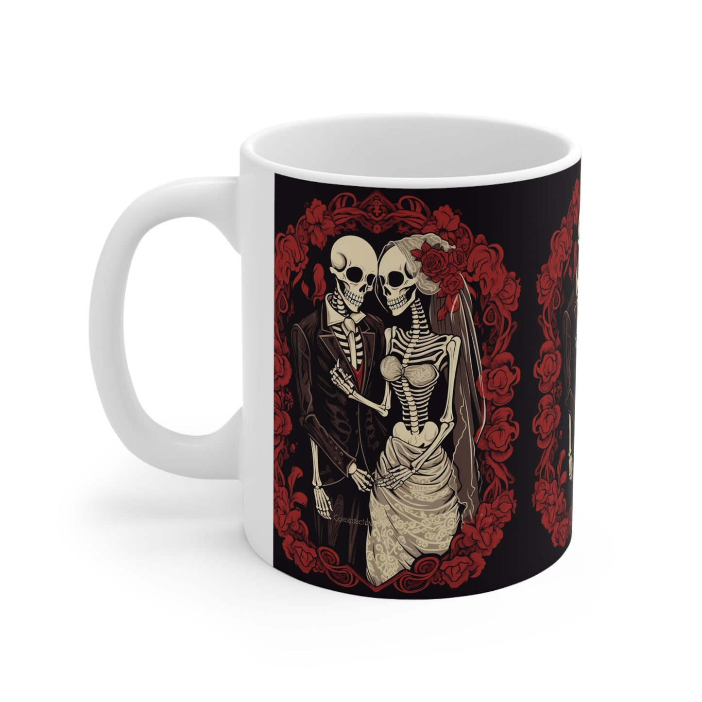 Halloween Wedding Bride & Groom Love - Holiday Festive - Ceramic Mug 11oz