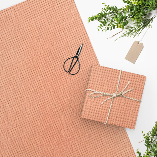 Soft Pink-Orange Peach: Denim-Inspired, Lush Fabric - Wrapping Paper
