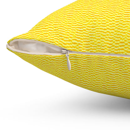 Sunshine Yellow Lemon: Denim-Inspired, Cheerful Fabric - Spun Polyester Square Pillow