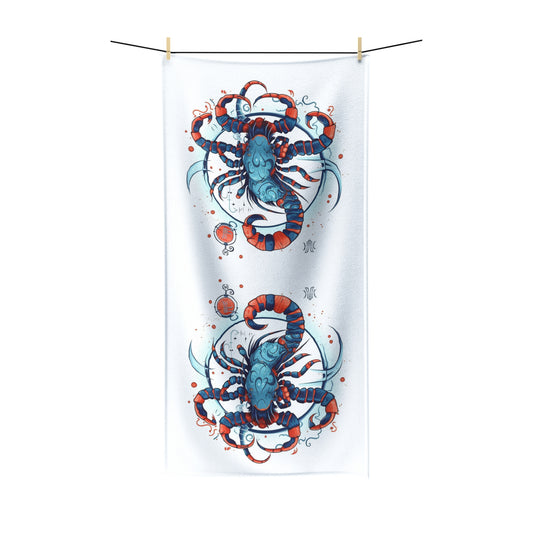 Cute Scorpio Zodiac Sign - Big Claws, Long Tail Cosmic Astrology Symbol - Polycotton Towel