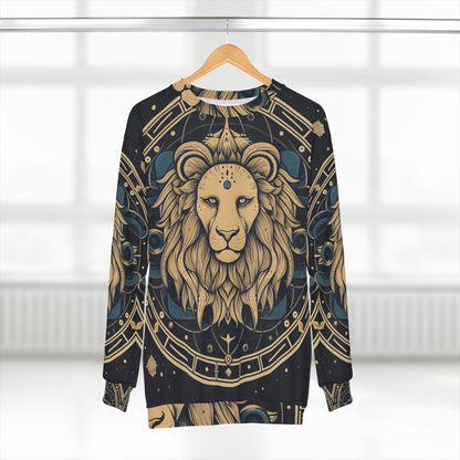 Signo del zodiaco Leo - Constelación cósmica del arte de la astrología del círculo místico - Sudadera unisex (AOP)