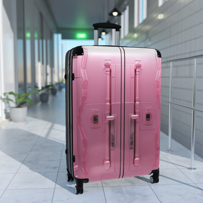 Modern Sci-Fi Portal: Sleek Pink Futuristic Doorway - Contemporary Suitcase