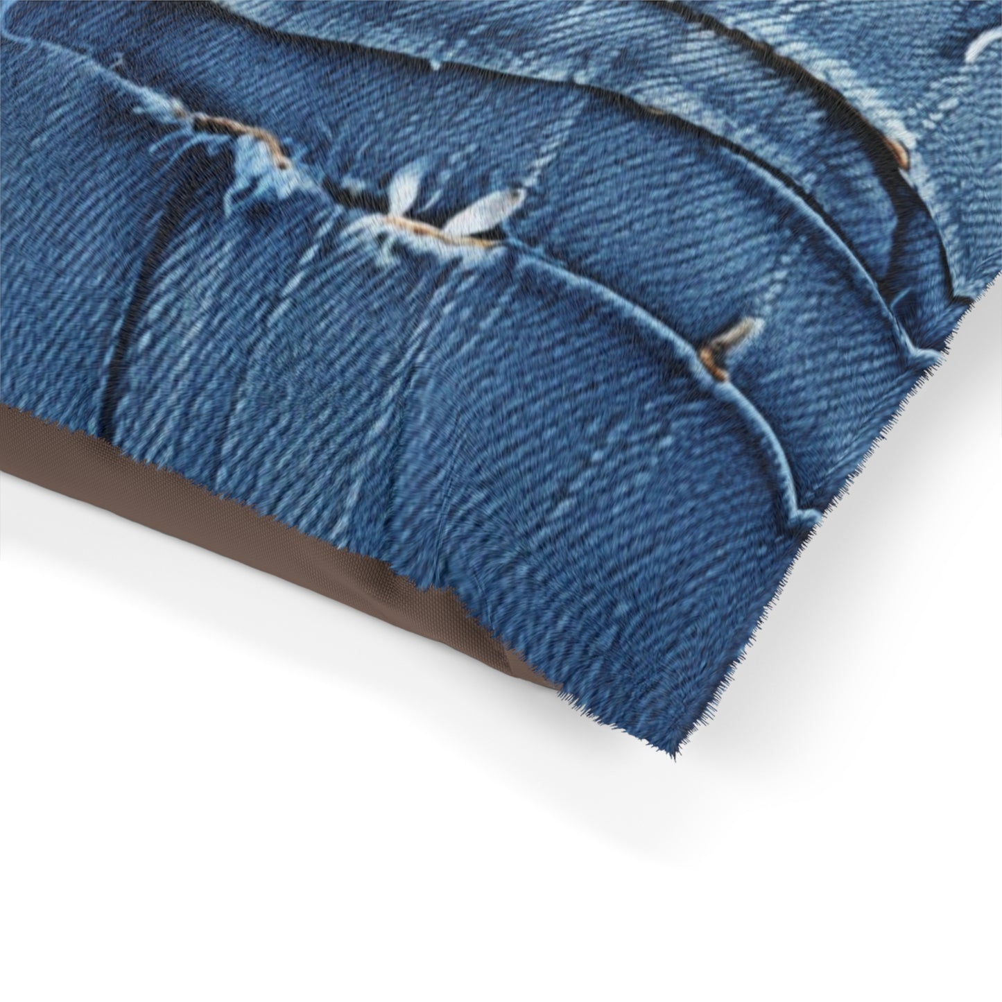 Midnight Blue Distressed Denim: Rugged, Torn & Stylish Design -  Dog & Pet Bed