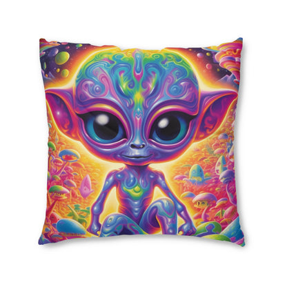 Colorful Extraterrestrial Design - Vibrant, Unique & Eye-Catching - Tufted Floor Pillow, Square