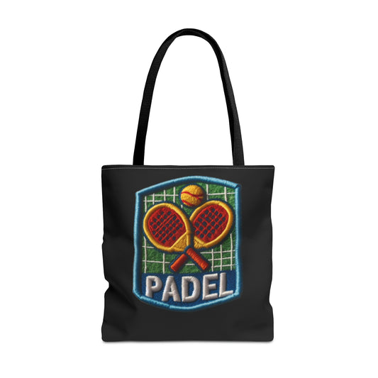 Chenille Padel Patch, Sport Faux Graphic -Tote Bag (AOP)